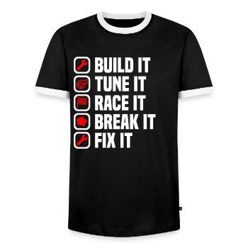 Muscel Car V8 Turbocharger Tuning Rennwagen - Männer Kontrast-T-Shirt - Schwarz/Weiß - Vorne - AI Model Female 172 light (172cm) & AI Model Male 178 light (178cm)