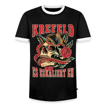Krefeld femme cadeau ça s’intensifie de toute façon femmes - T-shirt contrasté Homme - noir/blanc - Devant - AI Model Female 172 light (172cm) & AI Model Male 178 light (178cm)