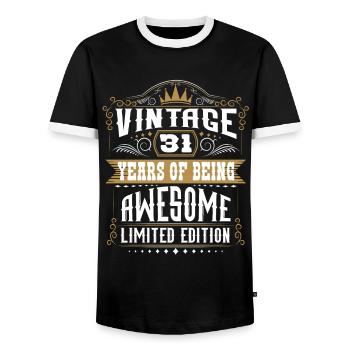 31 ans d’être génial 31 anniversaire 31 ans - T-shirt contrasté Homme - noir/blanc - Devant - AI Model Female 172 light (172cm) & AI Model Male 178 light (178cm)
