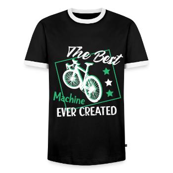 Fahrradfahrer Fahrrad Biker BMX - Männer Kontrast-T-Shirt - Schwarz/Weiß - Vorne - AI Model Female 172 light (172cm) & AI Model Male 178 light (178cm)