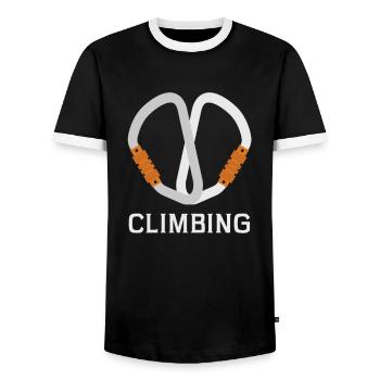 Climbing Mountaineering Mountaineering Alpine Carabiner - Men's Ringer Shirt - black/white - Front - AI Model Female 172 light (172cm) & AI Model Male 178 light (178cm)