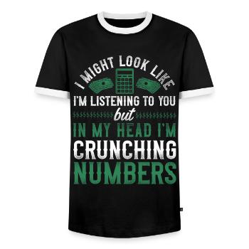 Accountant Bookkeeper Accounting - Männer Kontrast-T-Shirt - Schwarz/Weiß - Vorne - AI Model Female 172 light (172cm) & AI Model Male 178 light (178cm)