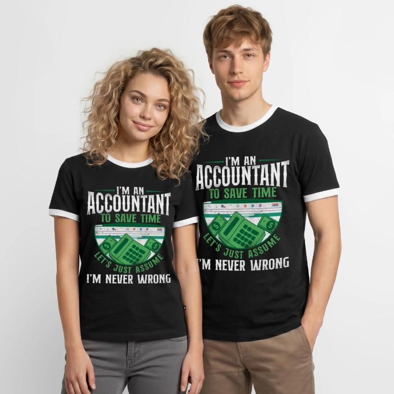 Comptable Comptable Comptable Comptabilité T-shirt contrasté Homme