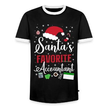 Accountant Bookkeeper Accounting - Men's Ringer Shirt - black/white - Front - AI Model Female 172 light (172cm) & AI Model Male 178 light (178cm)