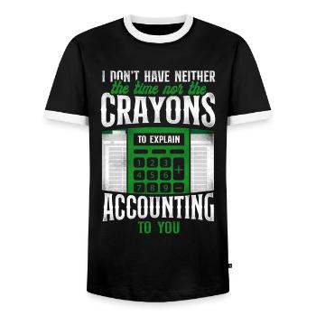 Accountant Bookkeeper Accounting - Men's Ringer Shirt - black/white - Front - AI Model Female 172 light (172cm) & AI Model Male 178 light (178cm)