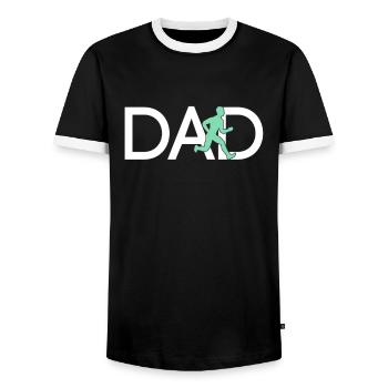 Joggen Papa - Männer Kontrast-T-Shirt - Schwarz/Weiß - Vorne - AI Model Female 172 light (172cm) & AI Model Male 178 light (178cm)