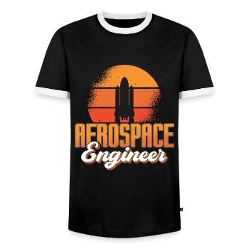 Rocket Space Aerospace Engineer Engineering - Männer Kontrast-T-Shirt - Schwarz/Weiß - Vorne - AI Model Female 172 light (172cm) & AI Model Male 178 light (178cm)
