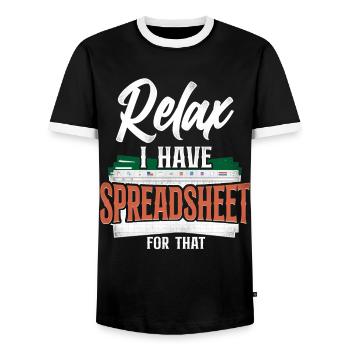 Comptable Comptable Comptable Comptabilité - T-shirt contrasté Homme - noir/blanc - Devant - AI Model Female 172 light (172cm) & AI Model Male 178 light (178cm)
