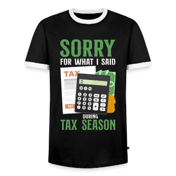 Comptable Comptable Comptable Comptabilité - T-shirt contrasté Homme - noir/blanc - Devant - AI Model Female 172 light (172cm) & AI Model Male 178 light (178cm)