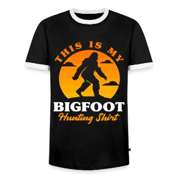 Chemise Bigfoot Hunter - T-shirt contrasté Homme - noir/blanc - Devant - AI Model Female 172 light (172cm) & AI Model Male 178 light (178cm)