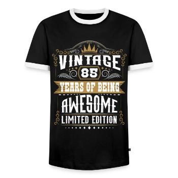 85 Years Of Being Awesome 85 Birthday 85 Years - Men's Ringer Shirt - black/white - Front - AI Model Female 172 light (172cm) & AI Model Male 178 light (178cm)