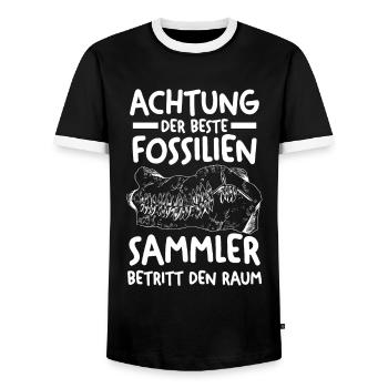 Paläontologie Geologie Geologe Fossiliensammler - Männer Kontrast-T-Shirt - Schwarz/Weiß - Vorne - AI Model Female 172 light (172cm) & AI Model Male 178 light (178cm)