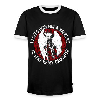 Mythologie nordique Odin Viking Dieu nordique - T-shirt contrasté Homme - noir/blanc - Devant - AI Model Female 172 light (172cm) & AI Model Male 178 light (178cm)