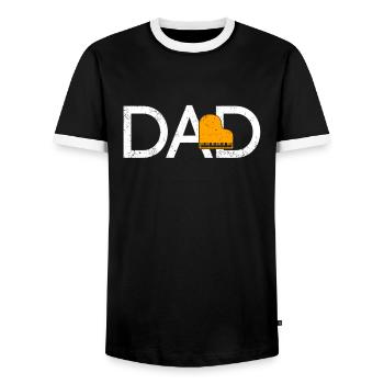 Klavier Papa - Männer Kontrast-T-Shirt - Schwarz/Weiß - Vorne - AI Model Female 172 light (172cm) & AI Model Male 178 light (178cm)