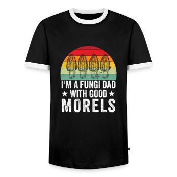 Mushroom Picker Mushrooms Mushroom Finder Mushroom Gift - Men's Ringer Shirt - black/white - Front - AI Model Female 172 light (172cm) & AI Model Male 178 light (178cm)
