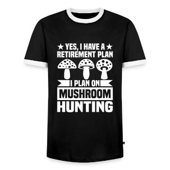 Mushroom Picker Mushroom Finder Gift Idea - Men's Ringer Shirt - black/white - Front - AI Model Female 172 light (172cm) & AI Model Male 178 light (178cm)