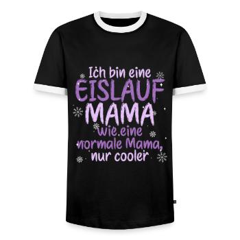 Eislaufen - Männer Kontrast-T-Shirt - Schwarz/Weiß - Vorne - AI Model Female 172 light (172cm) & AI Model Male 178 light (178cm)