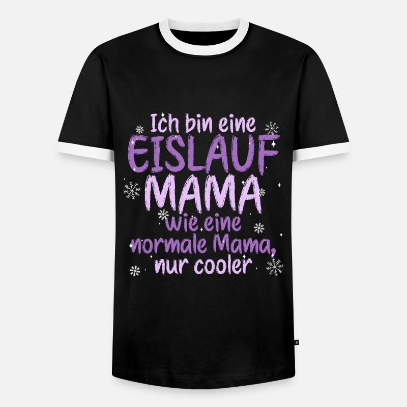 Eislaufen - Männer Kontrast-T-Shirt - Schwarz/Weiß