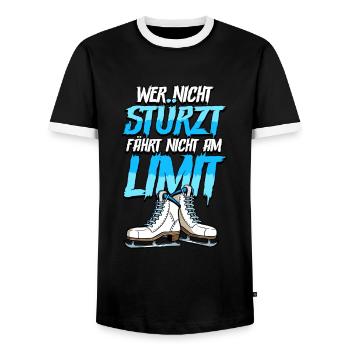 Eislaufen - Männer Kontrast-T-Shirt - Schwarz/Weiß - Vorne - AI Model Female 172 light (172cm) & AI Model Male 178 light (178cm)