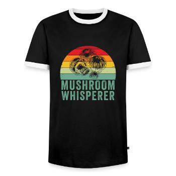 Mushroom Picker Mushrooms Mushroom Finder Mushroom Gift - Men's Ringer Shirt - black/white - Front - AI Model Female 172 light (172cm) & AI Model Male 178 light (178cm)