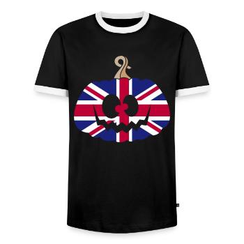 Hongrie Halloween Citrouille - T-shirt contrasté Homme - noir/blanc - Devant - AI Model Female 172 light (172cm) & AI Model Male 178 light (178cm)