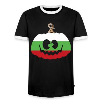 Hongrie Halloween Citrouille - T-shirt contrasté Homme - noir/blanc - Devant - AI Model Female 172 light (172cm) & AI Model Male 178 light (178cm)