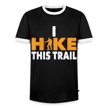 Hiking Hike This Trail Outdoor Trekking Hiker - Men's Ringer Shirt - black/white - Front - AI Model Female 172 light (172cm) & AI Model Male 178 light (178cm)