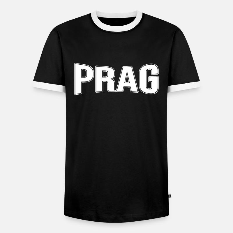 Prag - Männer Kontrast-T-Shirt - Schwarz/Weiß