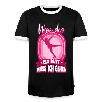 Eislaufen - Männer Kontrast-T-Shirt - Schwarz/Weiß - Vorne - AI Model Female 172 light (172cm) & AI Model Male 178 light (178cm)