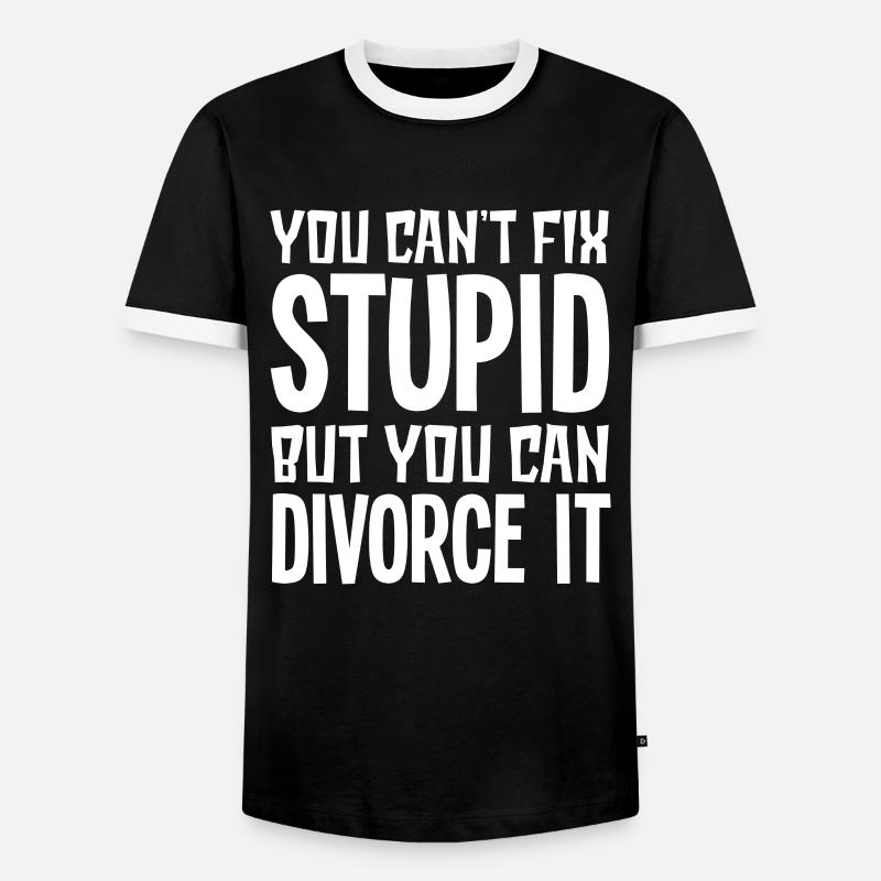 Scheidung - Männer Kontrast-T-Shirt - Schwarz/Weiß