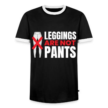 Leggings Are Not Pants - Men's Ringer Shirt - black/white - Front - AI Model Female 172 light (172cm) & AI Model Male 178 light (178cm)