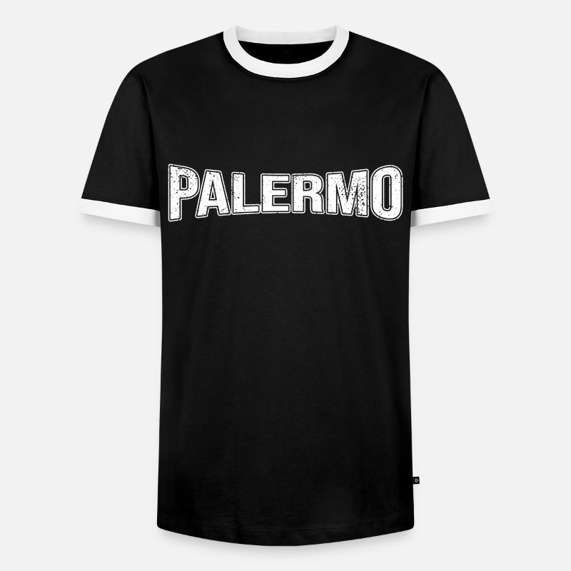 Palermo - Männer Kontrast-T-Shirt - Schwarz/Weiß