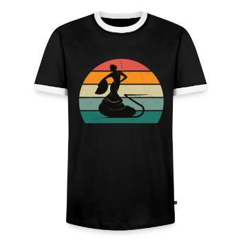 Espagne Espagnol Ibiza Majorque Minorque Madrid - T-shirt contrasté Homme - noir/blanc - Devant - AI Model Female 172 light (172cm) & AI Model Male 178 light (178cm)