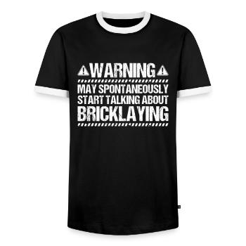 Maurer Maurermeister Mauerwerk Maçon maçon - T-shirt contrasté Homme - noir/blanc - Devant - AI Model Female 172 light (172cm) & AI Model Male 178 light (178cm)