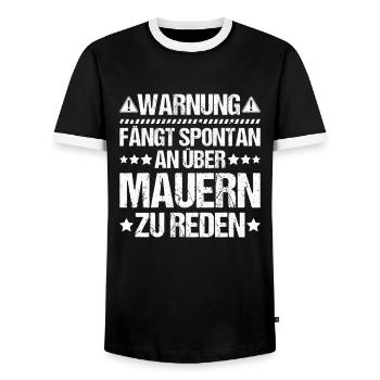 Maurer Maurermeister Mauerwerk Bricklayer Mason - Men's Ringer Shirt - black/white - Front - AI Model Female 172 light (172cm) & AI Model Male 178 light (178cm)