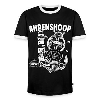 Ahrenshoop - Men's Ringer Shirt - black/white - Front - AI Model Female 172 light (172cm) & AI Model Male 178 light (178cm)
