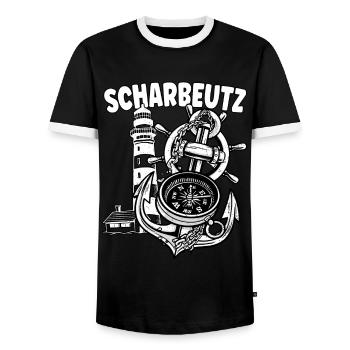 Scharbeutz - Männer Kontrast-T-Shirt - Schwarz/Weiß - Vorne - AI Model Female 172 light (172cm) & AI Model Male 178 light (178cm)