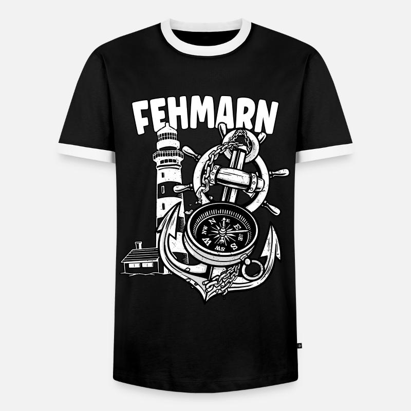 Fehmarn - Men's Ringer Shirt - black/white