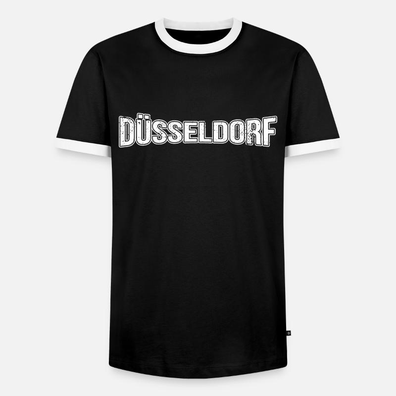 Düsseldorf - Männer Kontrast-T-Shirt - Schwarz/Weiß