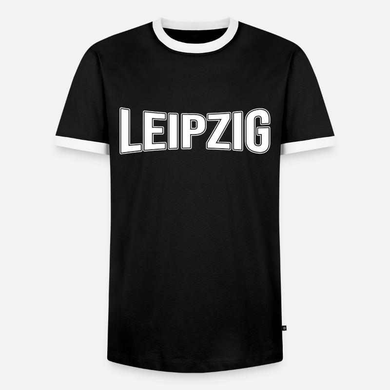 Leipzig - Männer Kontrast-T-Shirt - Schwarz/Weiß