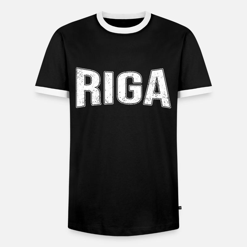 Riga - Männer Kontrast-T-Shirt - Schwarz/Weiß