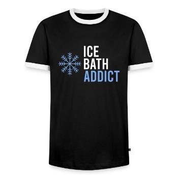 Bain de glace Sain Froid Natation Froid - T-shirt contrasté Homme - noir/blanc - Devant - AI Model Female 172 light (172cm) & AI Model Male 178 light (178cm)