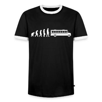 Busfahrer Bus Driver Busman Schulbusfahrer - Männer Kontrast-T-Shirt - Schwarz/Weiß - Vorne - AI Model Female 172 light (172cm) & AI Model Male 178 light (178cm)