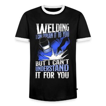 Welder Welding Vintage Welding I - Männer Kontrast-T-Shirt - Schwarz/Weiß - Vorne - AI Model Female 172 light (172cm) & AI Model Male 178 light (178cm)