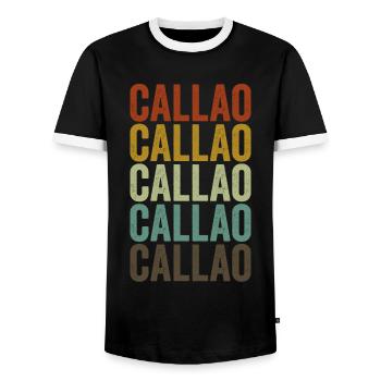 Callao Pérou Rétro Vintage - T-shirt contrasté Homme - noir/blanc - Devant - AI Model Female 172 light (172cm) & AI Model Male 178 light (178cm)