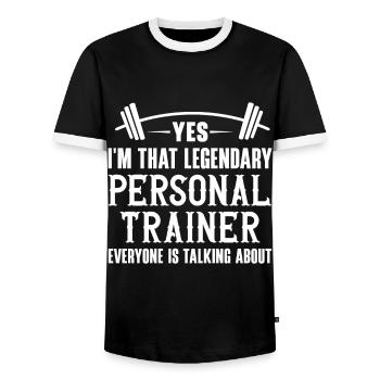 Fitness Workout Motivation Entraîneur personnel - T-shirt contrasté Homme - noir/blanc - Devant - AI Model Female 172 light (172cm) & AI Model Male 178 light (178cm)