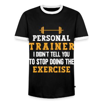 Fitness Workout Motivation Entraîneur personnel - T-shirt contrasté Homme - noir/blanc - Devant - AI Model Female 172 light (172cm) & AI Model Male 178 light (178cm)