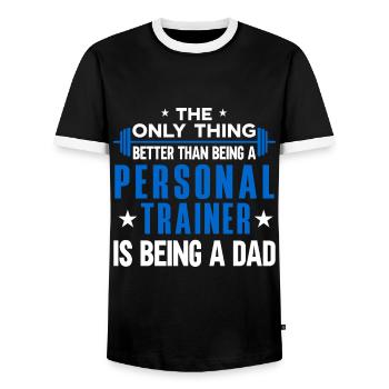 Fitness Workout Motivation Entraîneur personnel - T-shirt contrasté Homme - noir/blanc - Devant - AI Model Female 172 light (172cm) & AI Model Male 178 light (178cm)