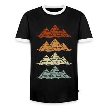 Pyramide Mythologie égyptienne Egypte ancienne - T-shirt contrasté Homme - noir/blanc - Devant - AI Model Female 172 light (172cm) & AI Model Male 178 light (178cm)
