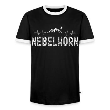 Skifahren Ski Nebelhorn - Männer Kontrast-T-Shirt - Schwarz/Weiß - Vorne - AI Model Female 172 light (172cm) & AI Model Male 178 light (178cm)